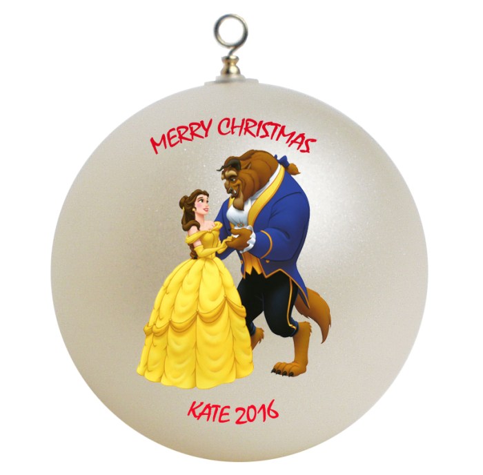 Beauty and the beast christmas ornament