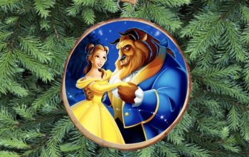 Beauty and the beast christmas ornament